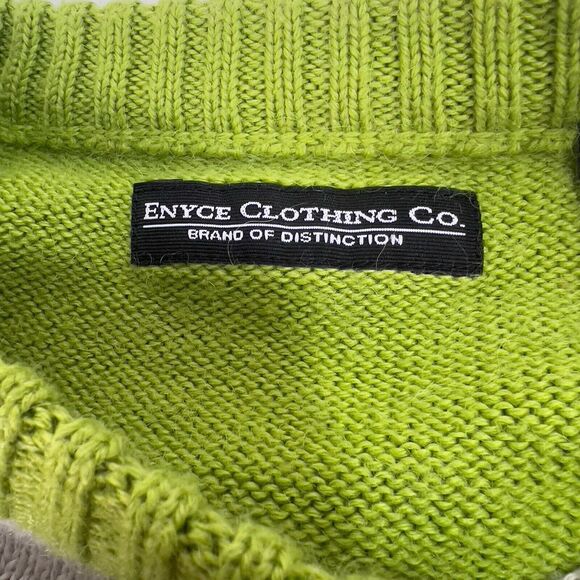 Enyce Wool Blend Sweater Men’s XL Tall Harry Styles‎ Argyle Green Orange Gray - Picture 6 of 11